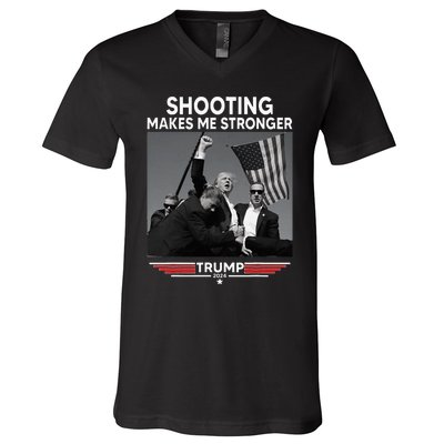 Trump Shooting Makes Me Stronger Shooting V-Neck T-Shirt