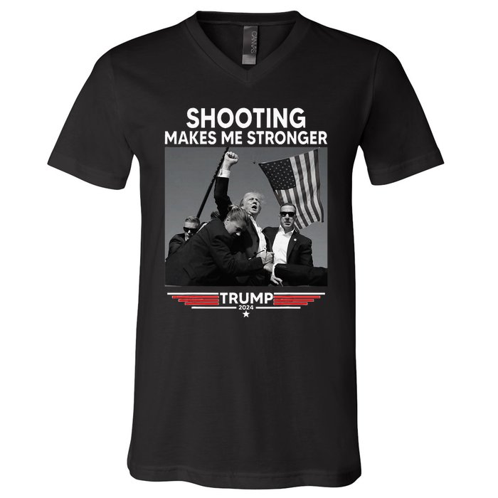 Trump Shooting Makes Me Stronger Shooting V-Neck T-Shirt