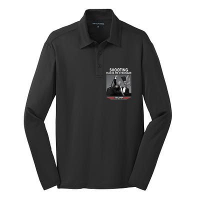 Trump Shooting Makes Me Stronger Shooting Silk Touch Performance Long Sleeve Polo