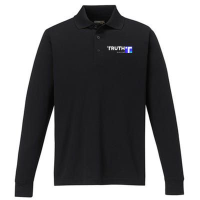 Truth Social Media Truth Social Trump Performance Long Sleeve Polo