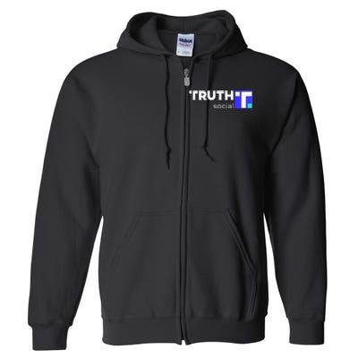 Truth Social Media Truth Social Trump Full Zip Hoodie