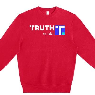 Truth Social Media Truth Social Trump Premium Crewneck Sweatshirt