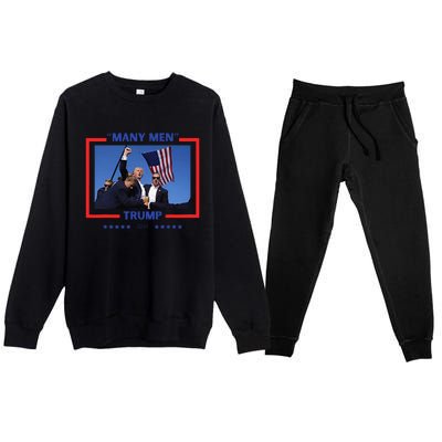 Trump Shot Many Meme Premium Crewneck Sweatsuit Set