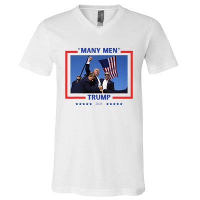 Trump Shot Many Meme V-Neck T-Shirt