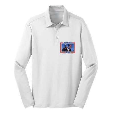 Trump Shot Many Meme Silk Touch Performance Long Sleeve Polo