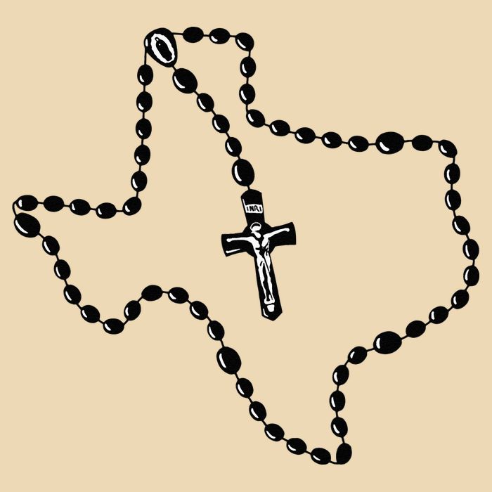 Texas State Map Catholic Rosary Bag