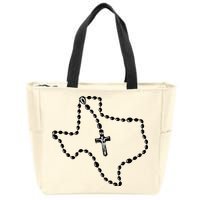 Texas State Map Catholic Rosary Zip Tote Bag