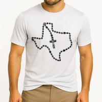 Texas State Map Catholic Rosary Cooling Performance Crew T-Shirt