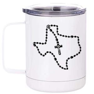 Texas State Map Catholic Rosary 12 oz Stainless Steel Tumbler Cup