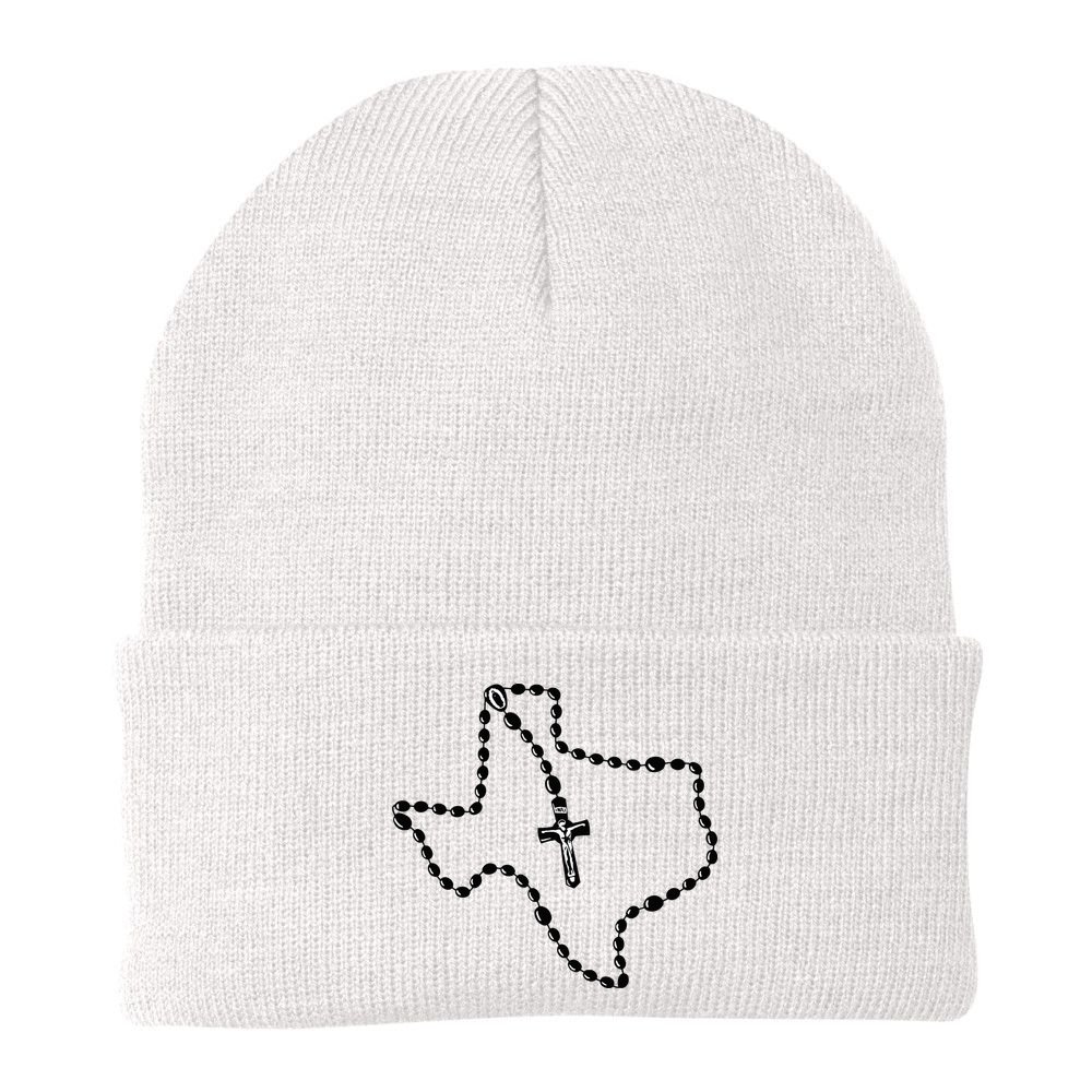 Texas State Map Catholic Rosary Beanie