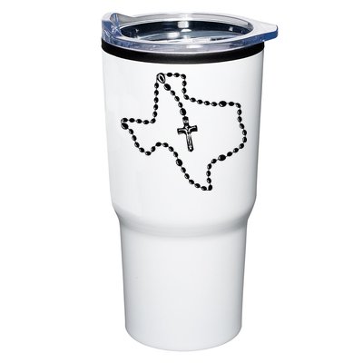 Texas State Map Catholic Rosary Tumbler