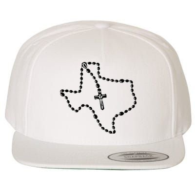 Texas State Map Catholic Rosary Wool Snapback Cap