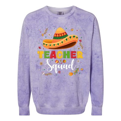 Teacher Squad Mexican Party Cinco De Mayo Colorblast Crewneck Sweatshirt