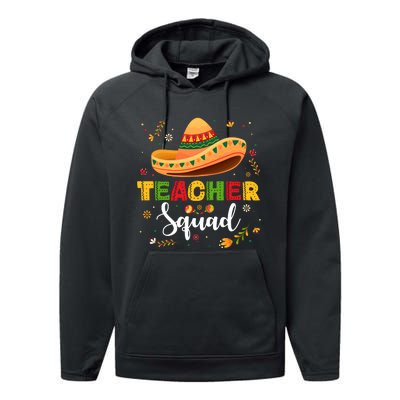 Teacher Squad Mexican Party Cinco De Mayo Performance Fleece Hoodie