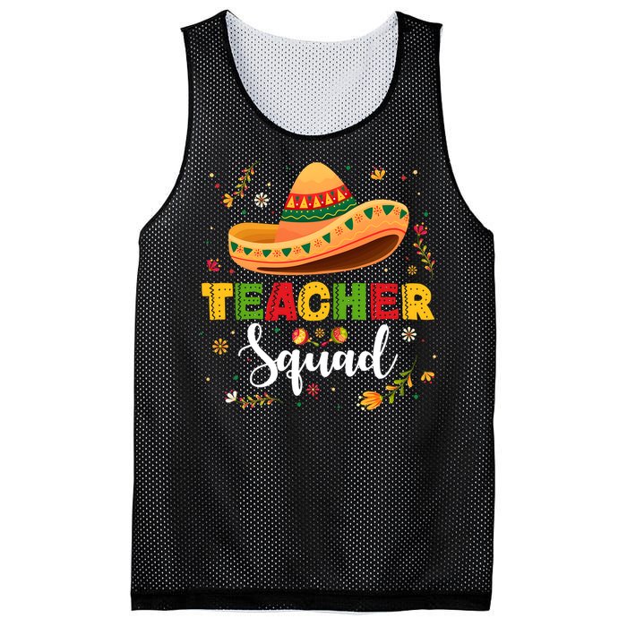 Teacher Squad Mexican Party Cinco De Mayo Mesh Reversible Basketball Jersey Tank