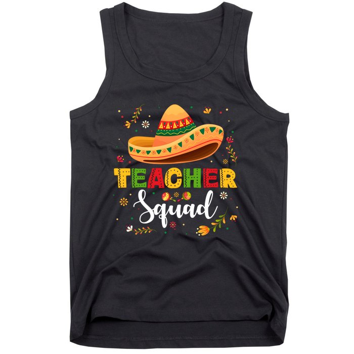 Teacher Squad Mexican Party Cinco De Mayo Tank Top