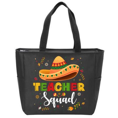 Teacher Squad Mexican Party Cinco De Mayo Zip Tote Bag