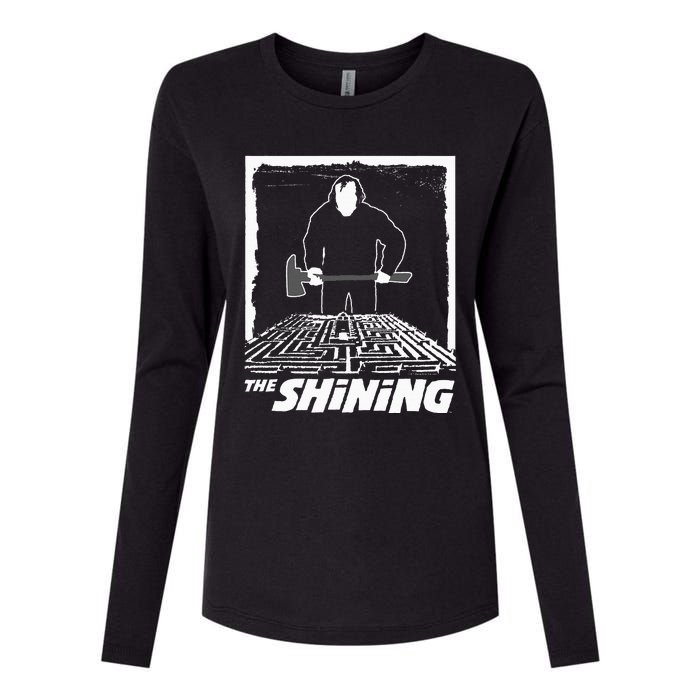 The Shining Maze White Womens Cotton Relaxed Long Sleeve T-Shirt