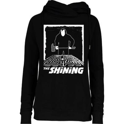 The Shining Maze White Womens Funnel Neck Pullover Hood