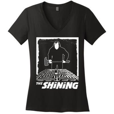 The Shining Maze White Women's V-Neck T-Shirt