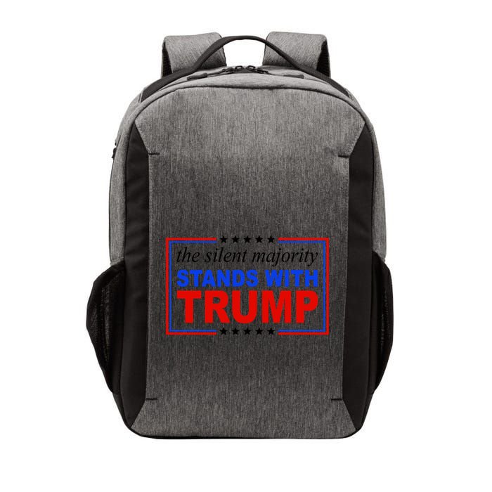 The Silent Majority Stands With Trump Usa Flag Trump 2024 Gift Vector Backpack