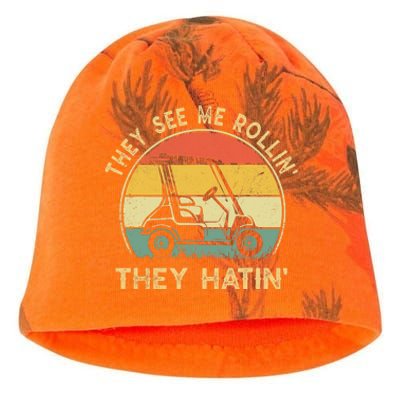 They See Me Rollin They Hatin Golfer Funny Golf Cart Kati - Camo Knit Beanie