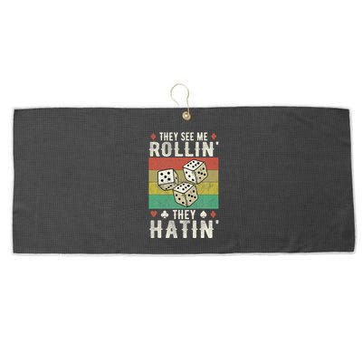 They See Me Rollin They Hatin Vintage Dice Large Microfiber Waffle Golf Towel