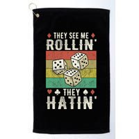 They See Me Rollin They Hatin Vintage Dice Golf Towel