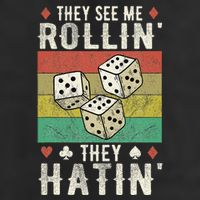 They See Me Rollin They Hatin Vintage Dice Golf Towel