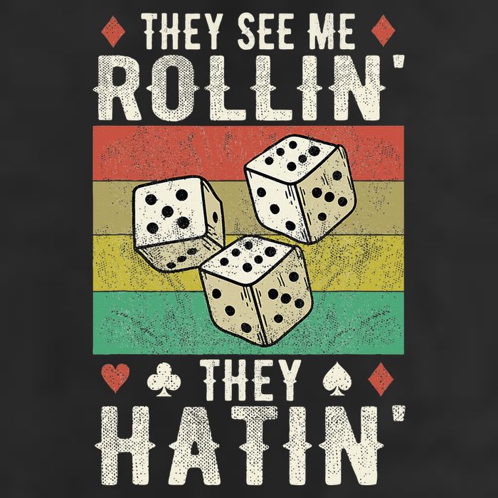They See Me Rollin They Hatin Vintage Dice Golf Towel
