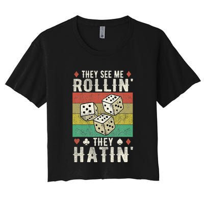 They See Me Rollin They Hatin Vintage Dice Crop Top