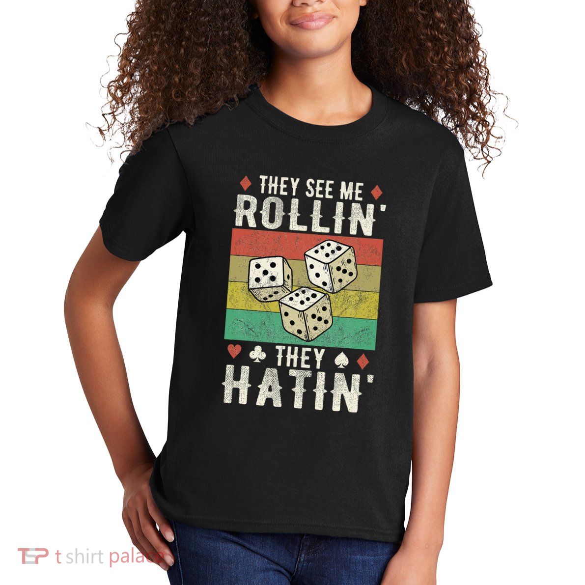 They See Me Rollin They Hatin Vintage Dice Kids T-Shirt