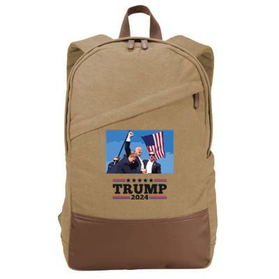 Trump Shooting Mugshot Trumpshirt Shot Cotton Canvas Backpack