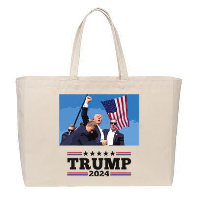 Trump Shooting Mugshot Trumpshirt Shot Cotton Canvas Jumbo Tote