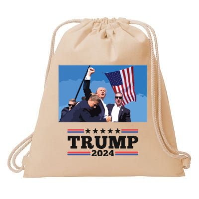 Trump Shooting Mugshot Trumpshirt Shot Drawstring Bag