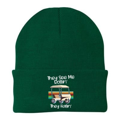 They See Me Rolling Golf Cart Funny Golfer Knit Cap Winter Beanie