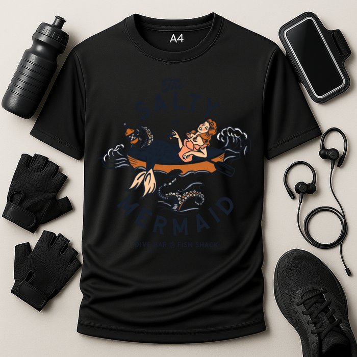 The Salty Mermaid Dive Bar &Amp; Fish Shack Cooling Performance Crew T-Shirt