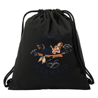 The Salty Mermaid Dive Bar &Amp; Fish Shack Drawstring Bag