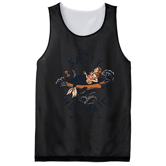 The Salty Mermaid Dive Bar &Amp; Fish Shack Mesh Reversible Basketball Jersey Tank