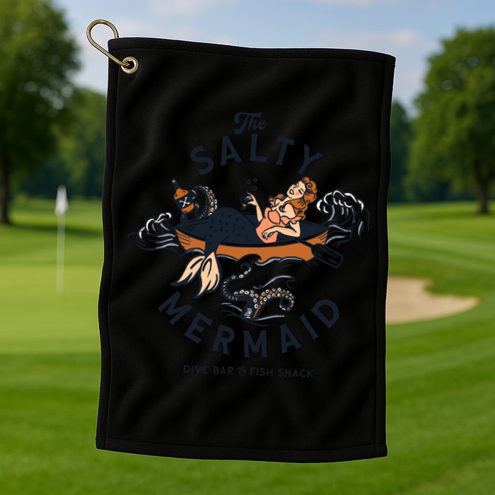 The Salty Mermaid Dive Bar &Amp; Fish Shack Golf Towel