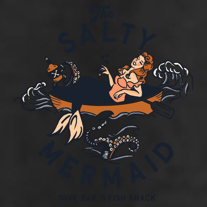 The Salty Mermaid Dive Bar &Amp; Fish Shack Golf Towel