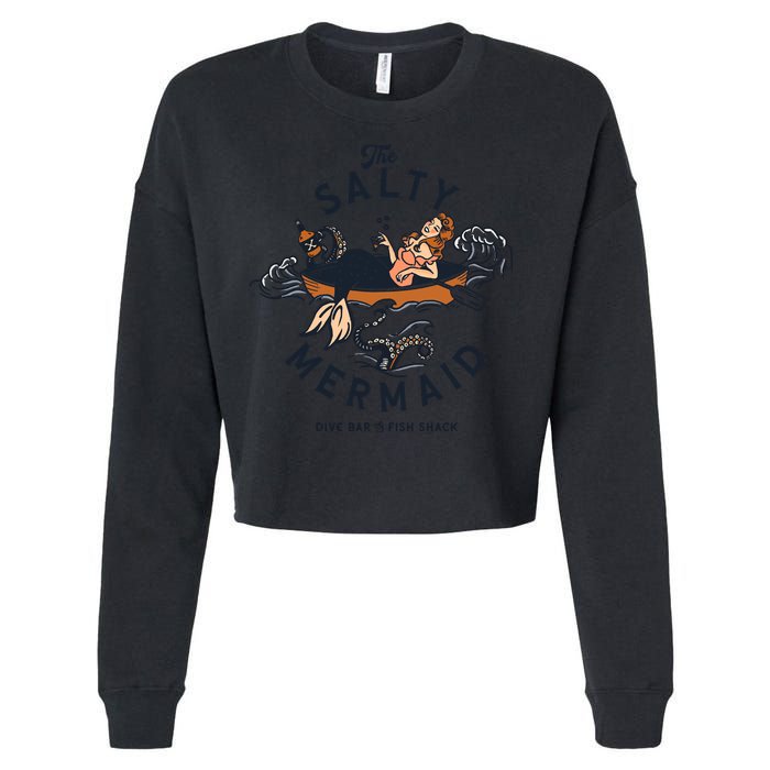 The Salty Mermaid Dive Bar &Amp; Fish Shack Cropped Pullover Crew