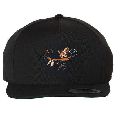 The Salty Mermaid Dive Bar &Amp; Fish Shack Wool Snapback Cap