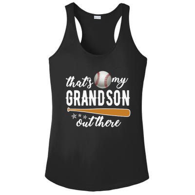 That S My Grandson Out There Gift Wo Baseball Grandma T Ladies PosiCharge Competitor Racerback Tank