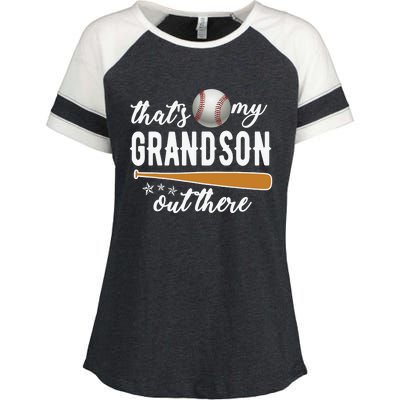 That S My Grandson Out There Gift Wo Baseball Grandma T Enza Ladies Jersey Colorblock Tee