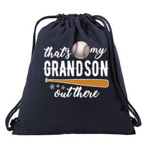 That S My Grandson Out There Gift Wo Baseball Grandma T Drawstring Bag