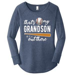 That S My Grandson Out There Gift Wo Baseball Grandma T Women's Perfect Tri Tunic Long Sleeve Shirt