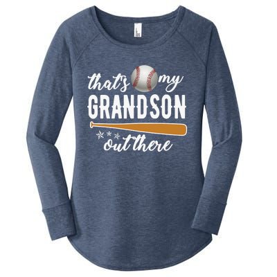 That S My Grandson Out There Gift Wo Baseball Grandma T Women's Perfect Tri Tunic Long Sleeve Shirt