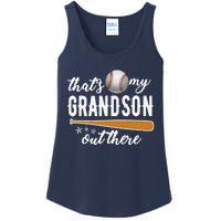 That S My Grandson Out There Gift Wo Baseball Grandma T Ladies Essential Tank