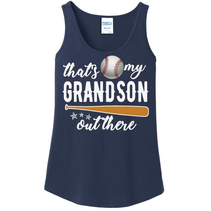 That S My Grandson Out There Gift Wo Baseball Grandma T Ladies Essential Tank